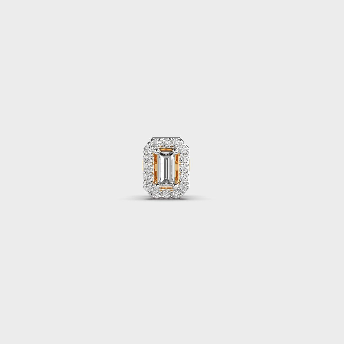 Shimmering Octagonal Dual Diamond Stud For Men