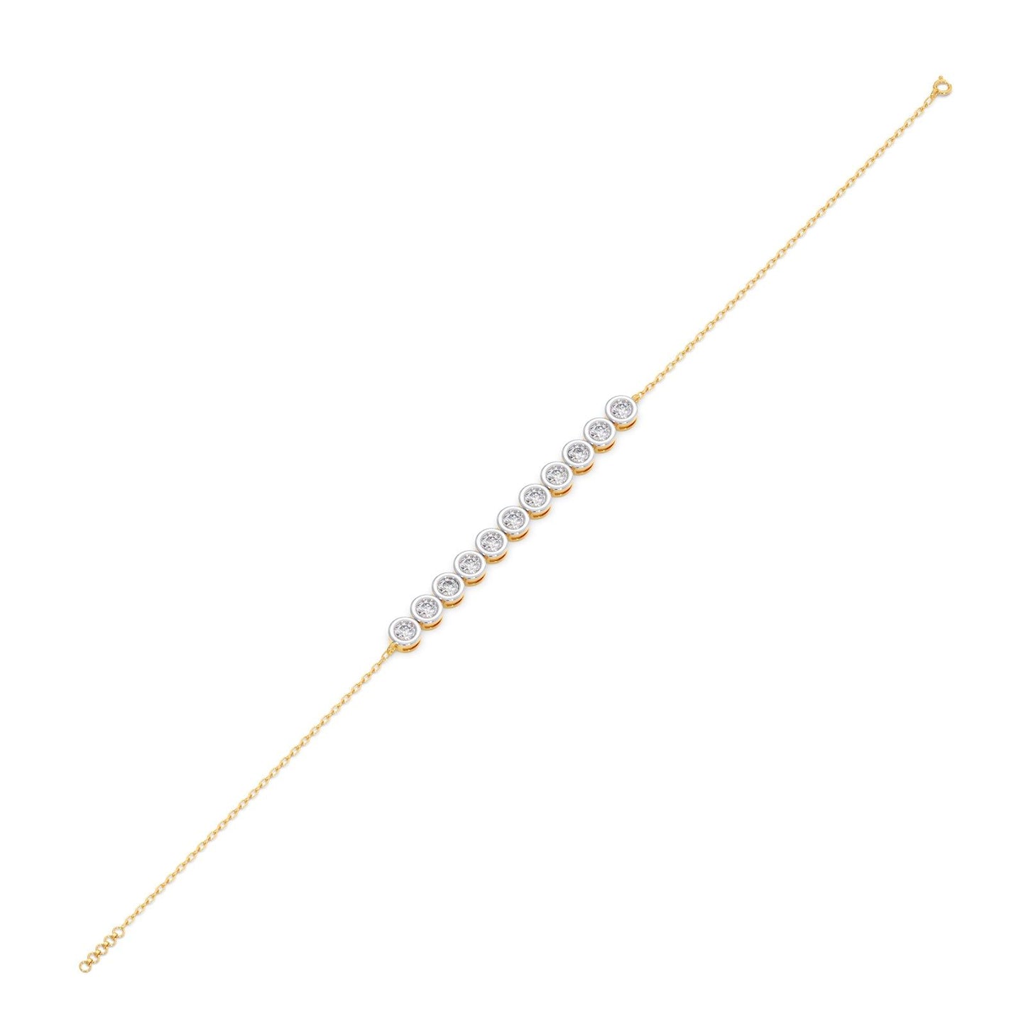Linear Round Diamond Chain Bracelet