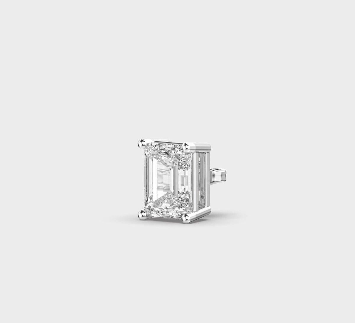 Regal Stud for Men in Emerald Cut