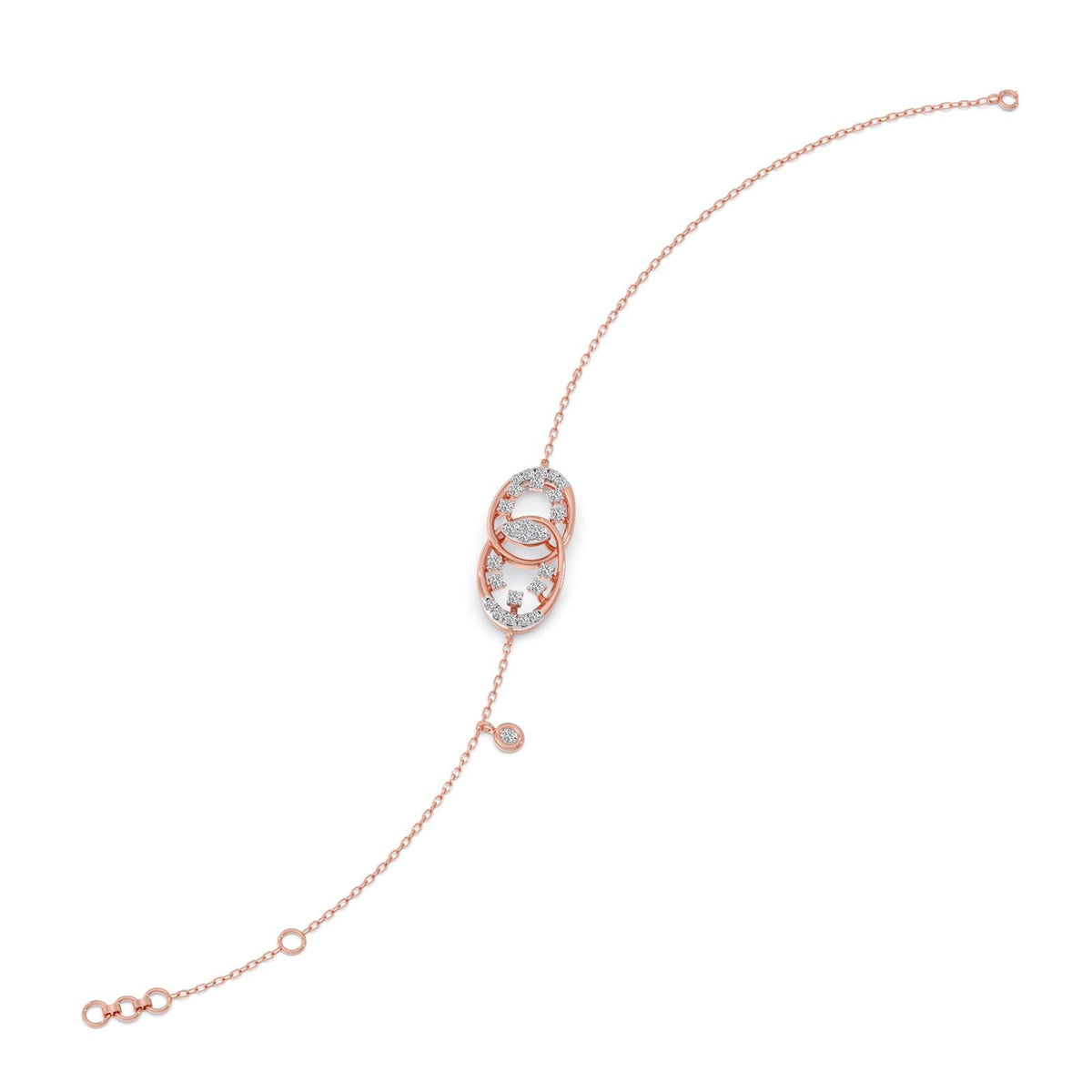 Twin Ellipse Inter Looped Diamond Bracelet
