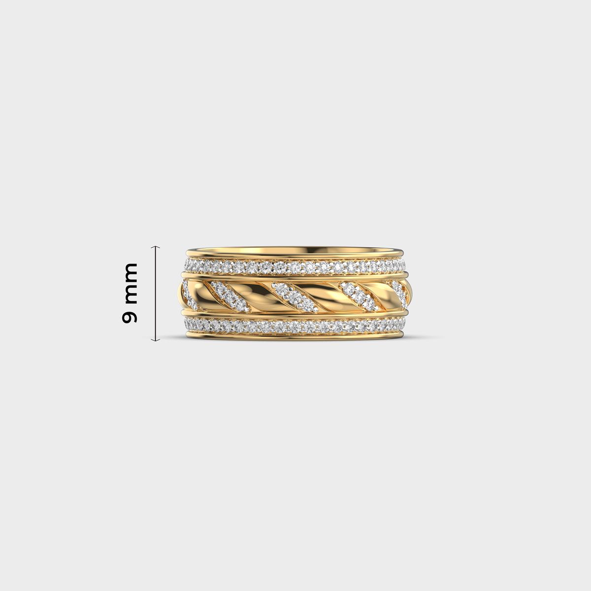 Twisted Rope Pave Diamond Band Ring - View 5