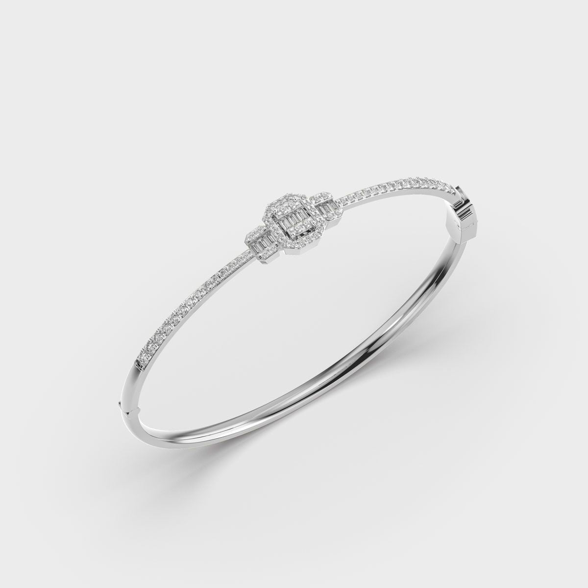 Minimalist Club Floral Diamond Bangle