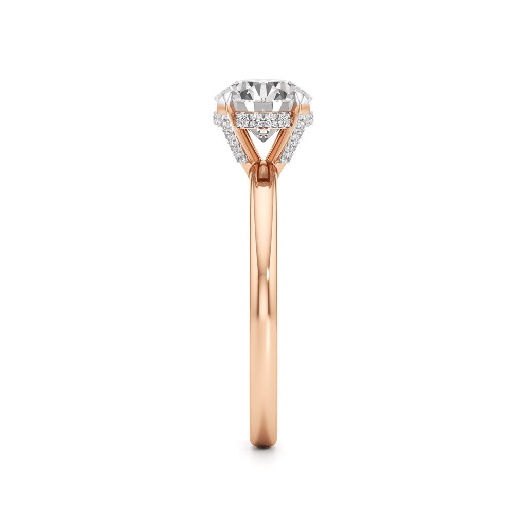 Elevated Diamond  Set Solitaire Ring