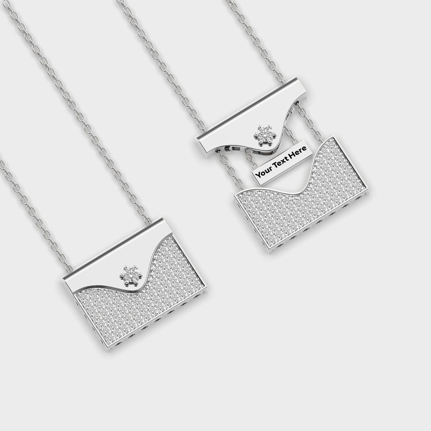 Special Message For You Engraveable Diamond Necklace