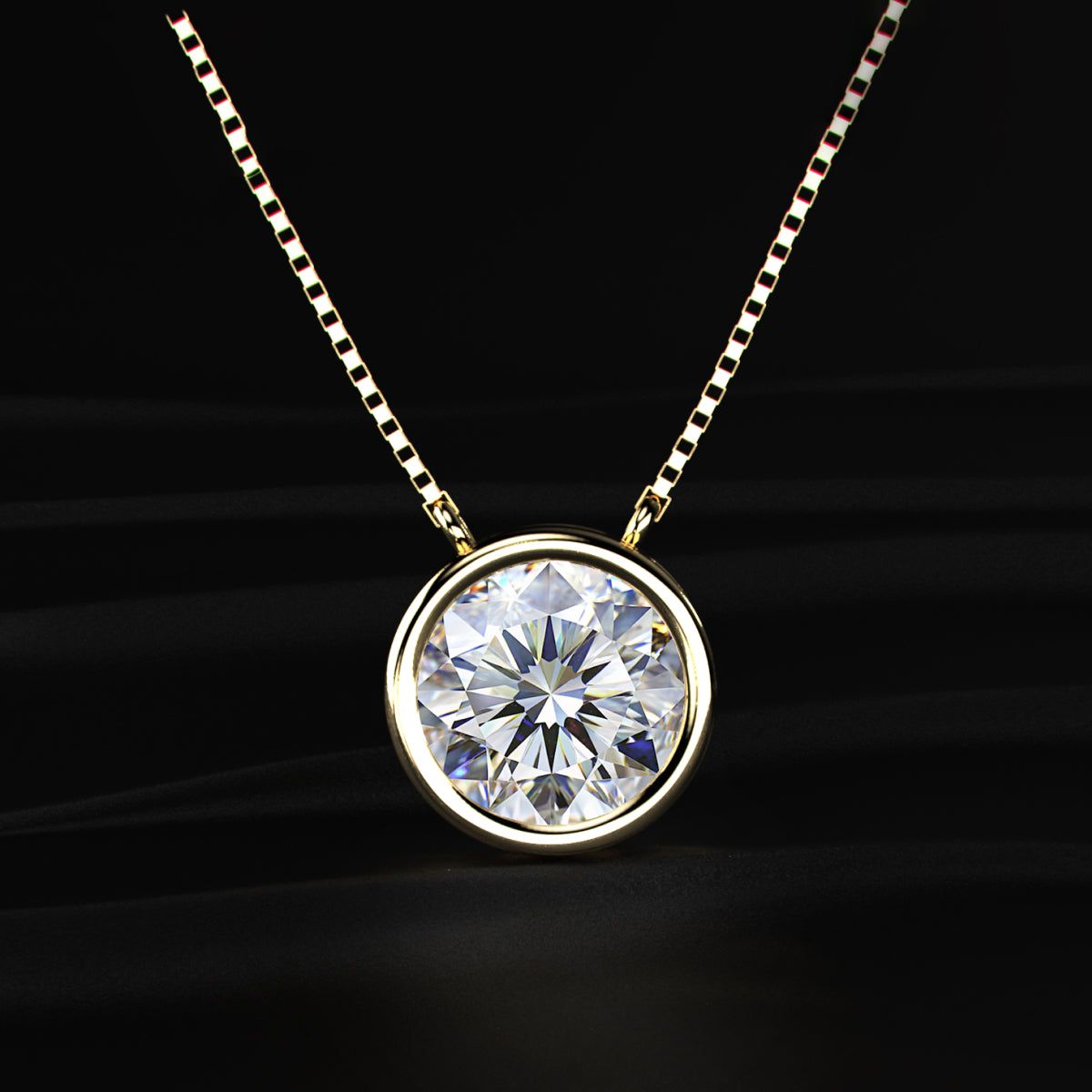 Round Solitaire Bezel Necklace