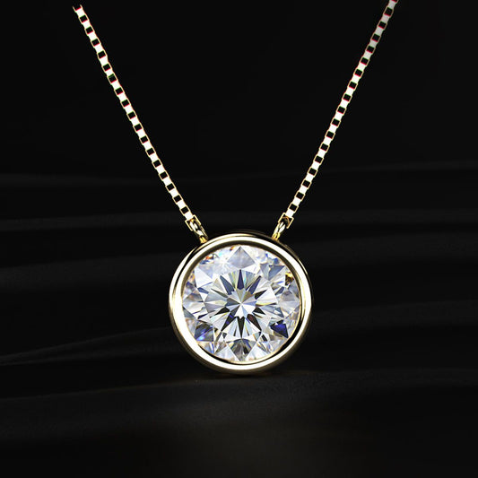 Round Solitaire Bezel Necklace