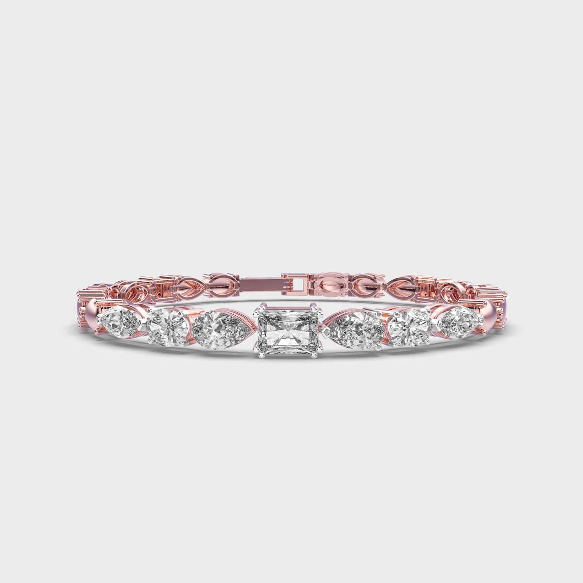 Multishape Half Tennis Diamond Bracelet