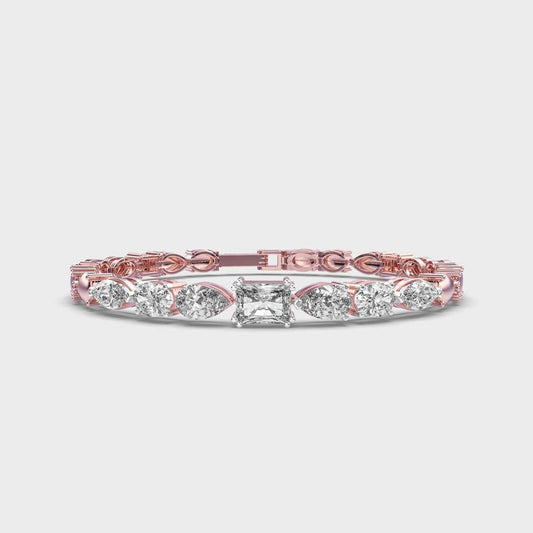 Multishape Half Tennis Diamond Bracelet