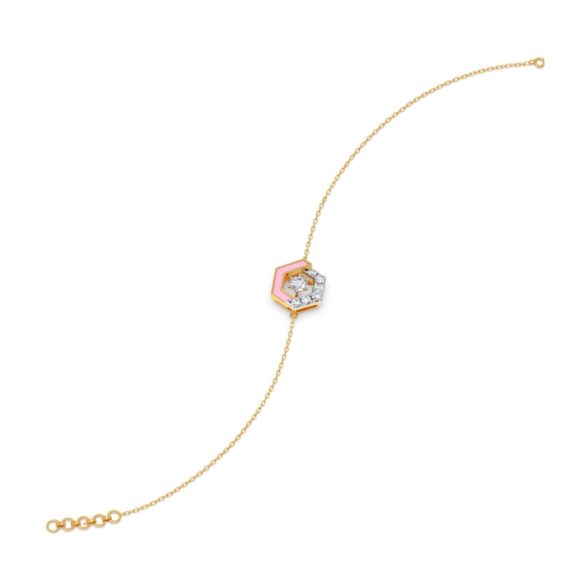 Cotton Candy Hexagon Diamond Bracelet