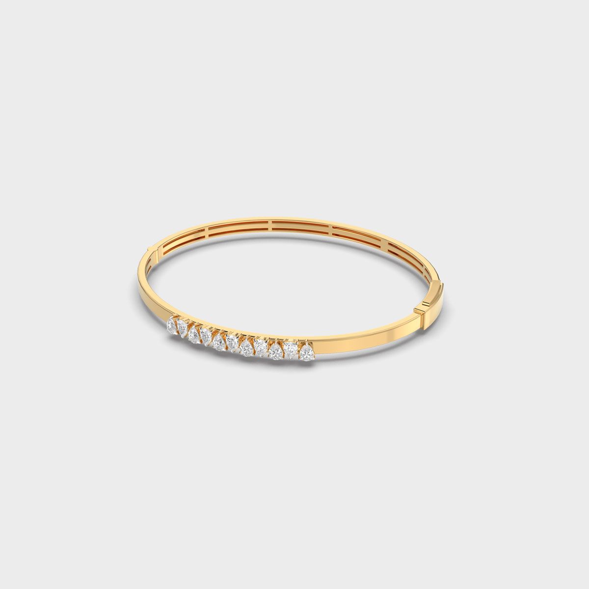 Pear Zigzag Row Diamond Bracelet
