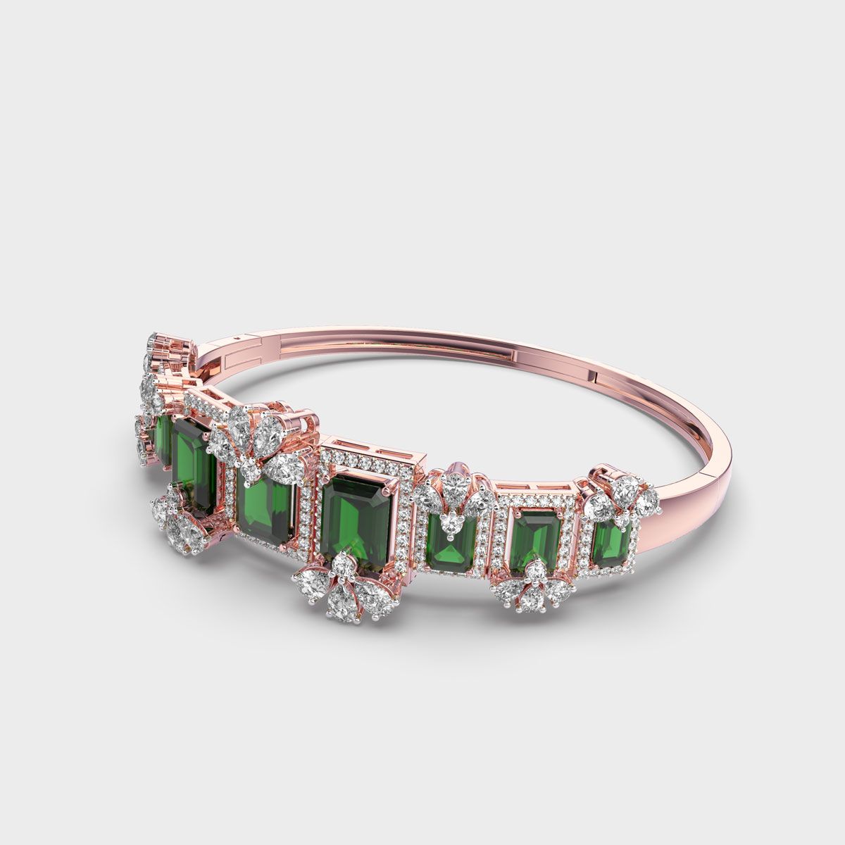 Green Wrap Tendril Diamond Bracelet