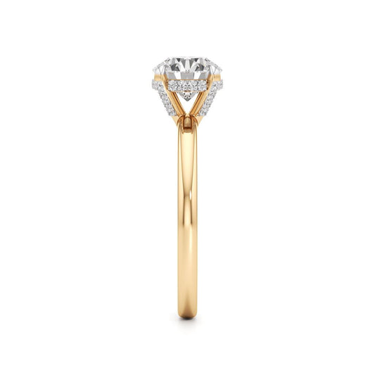 Elevated Diamond  Set Solitaire Ring