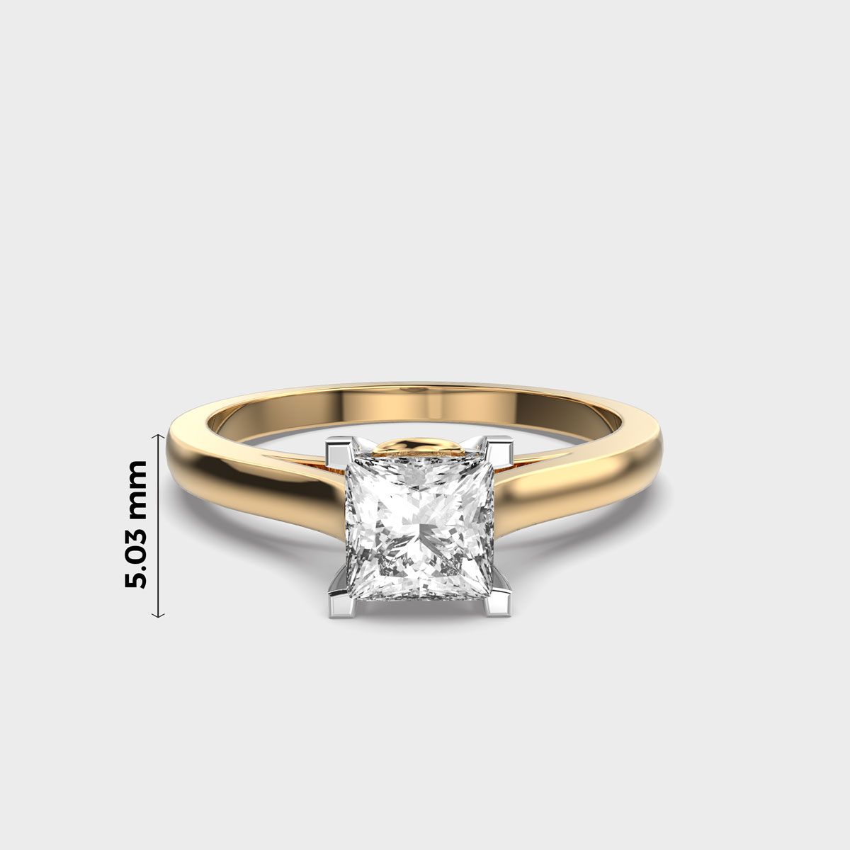 Princess Cut Solitaire Diamond Ring - View 5