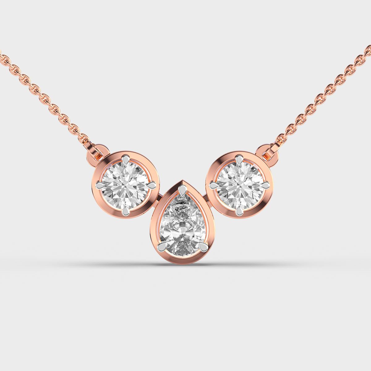 Beauty of Three Diamond Necklace