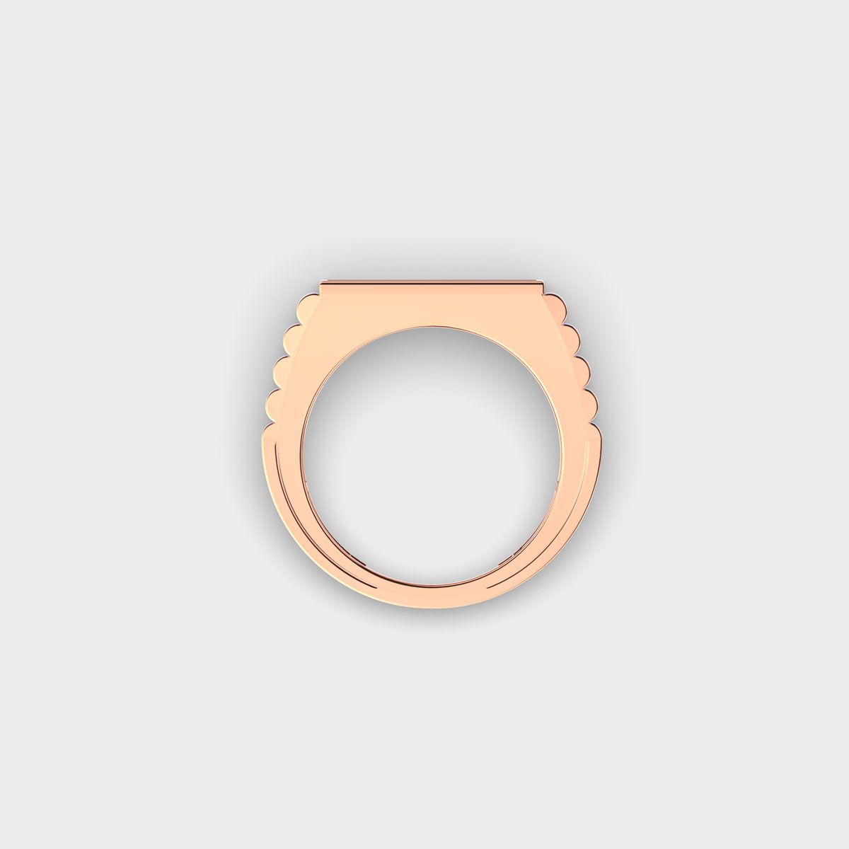 Princess Cut Grid Signet Diamond Ring For Men - View 4