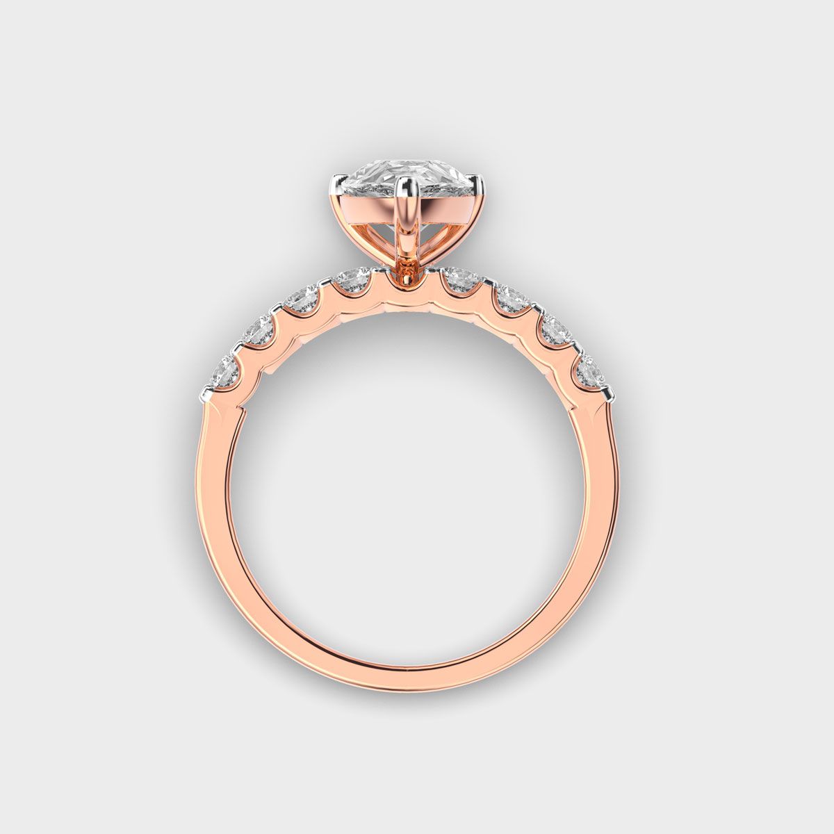 Pear Shaped Glory Solitaire Diamond Ring - View 10