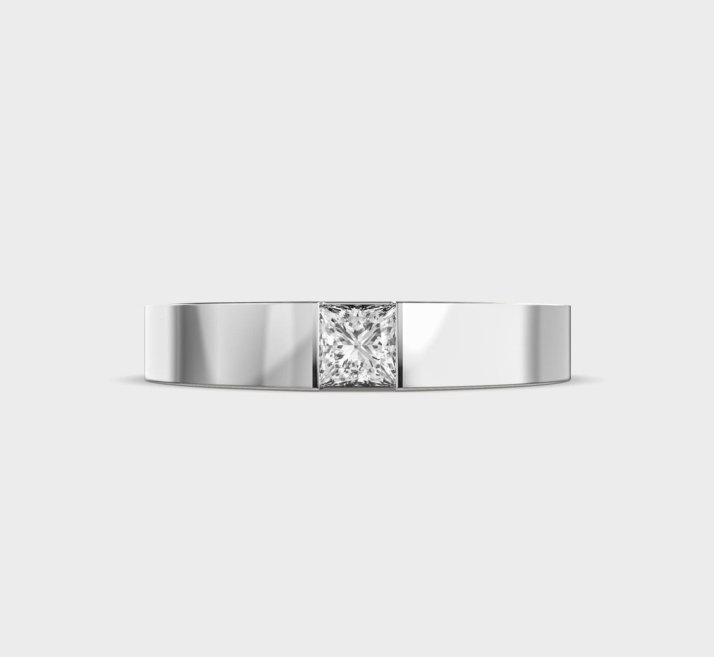 Embellished Princess Cut Diamond Band Ring - View 6
