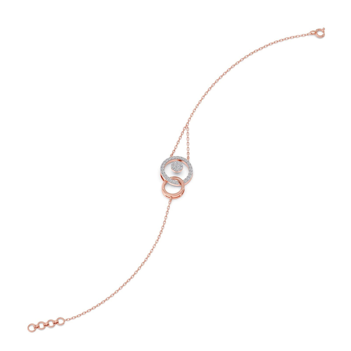 Geo Linked Round Diamond Bracelet