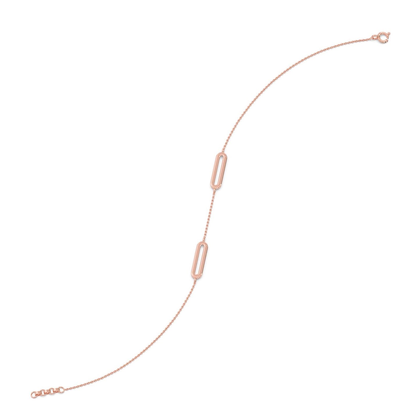 Trombone Link Plain Gold Chain Bracelet