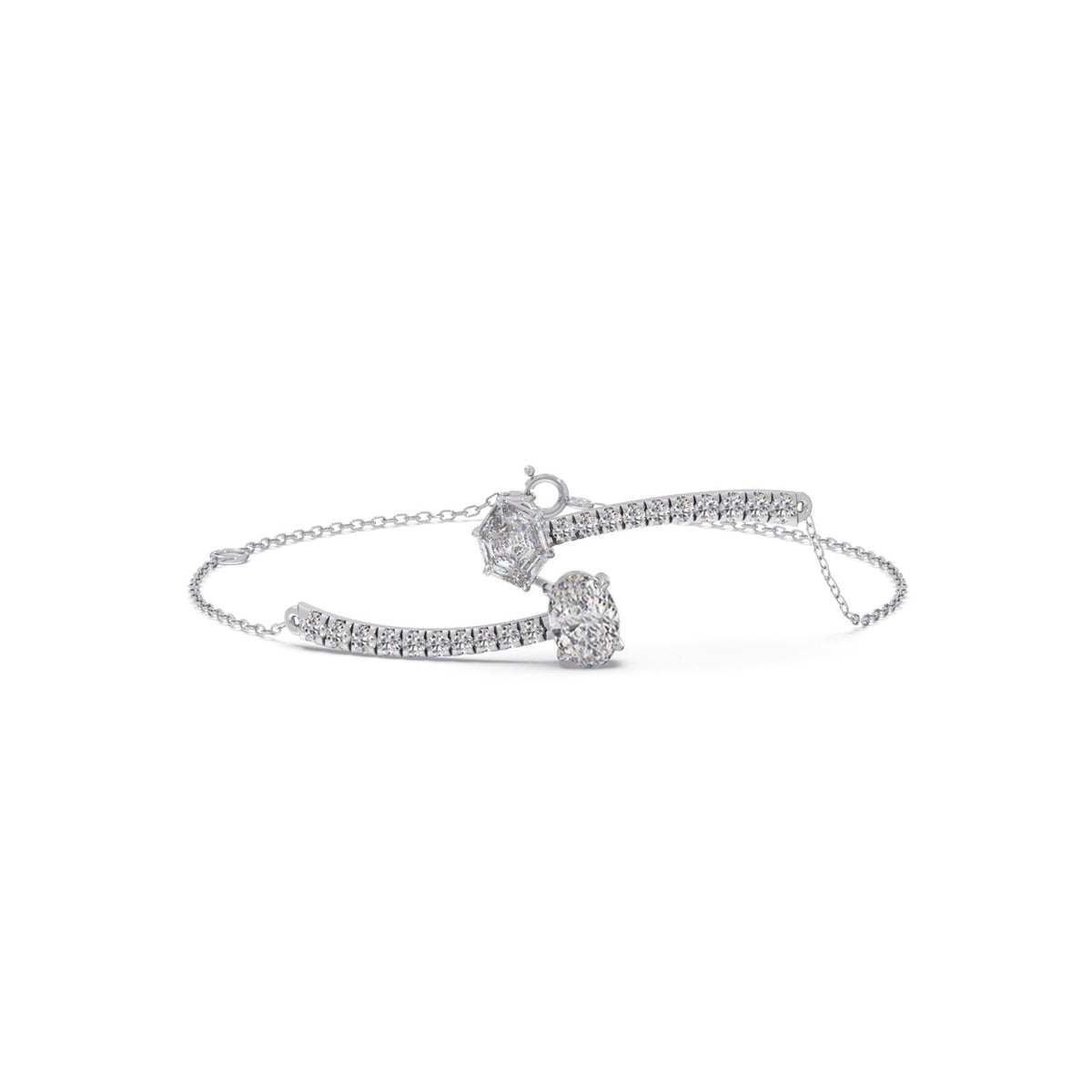 Hexa Oval Diamond Chain Bracelet