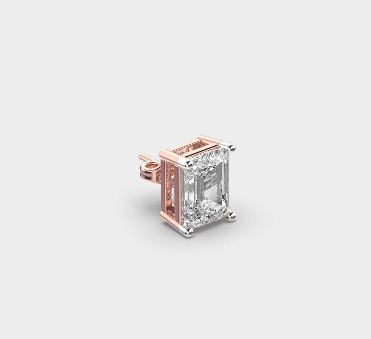 Regal Stud for Men in Emerald Cut