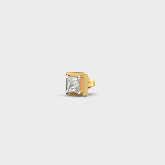 Bright Aegis Princess Cut Diamond Stud For Men