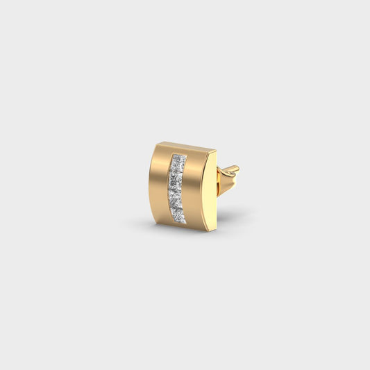 Diamond Drift Stud with Clustered Strip