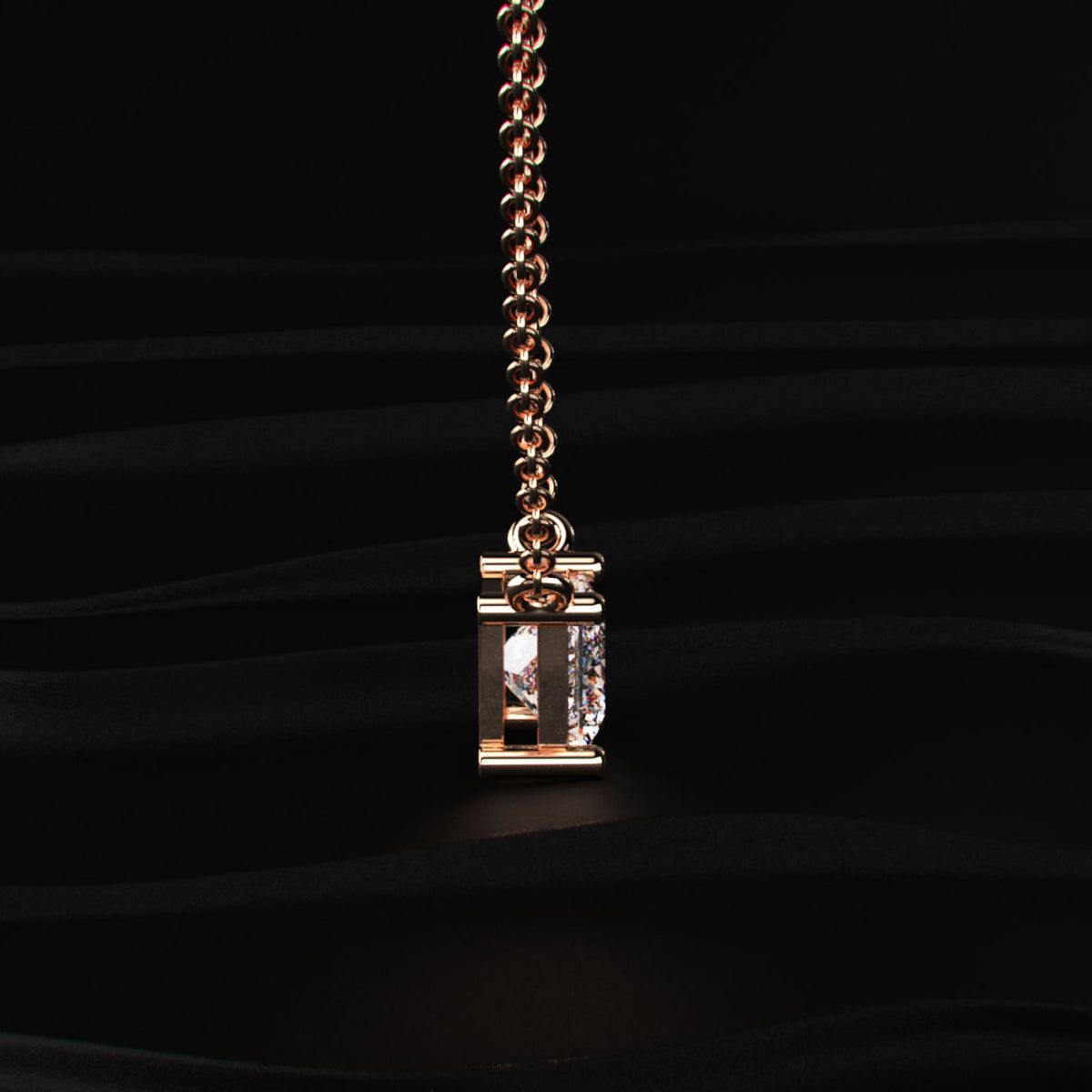 Princess-Cut Solitaire Necklace