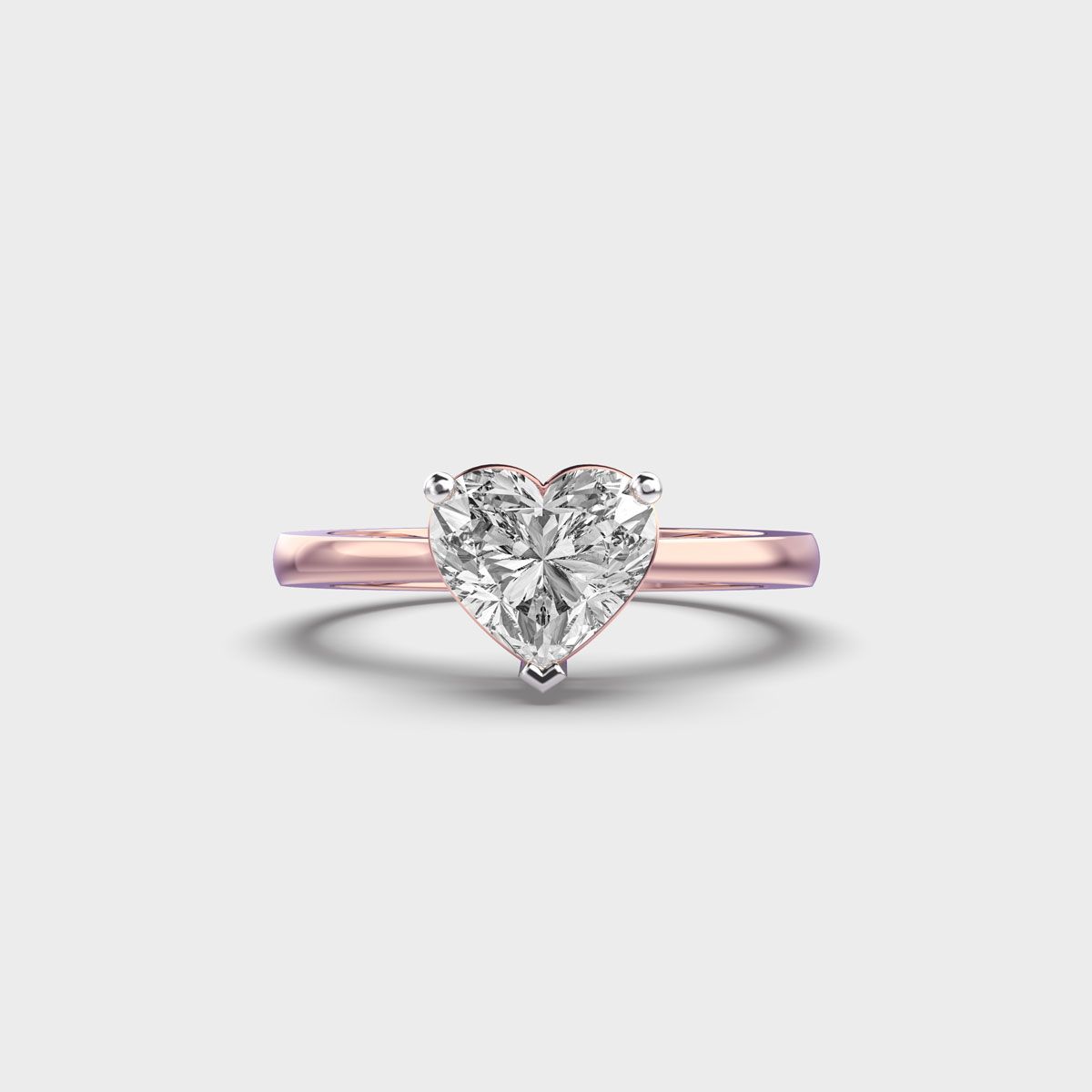 Love Me More Heart Solitaire Diamond Ring - View 6