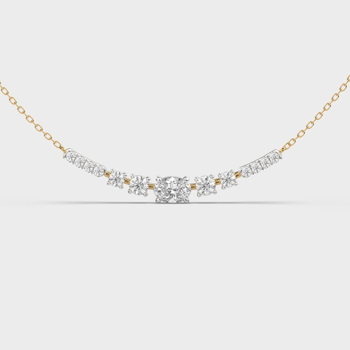 Cascade Curve Diamond Necklace