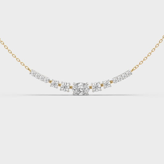 Cascade Curve Diamond Necklace