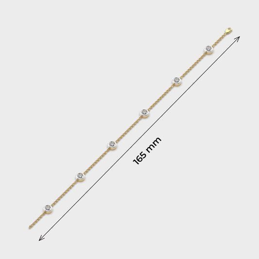 Minimal Celeste Round Diamond Bracelet