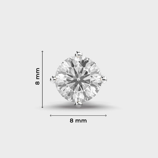 Classic Men's Round Diamond Single Stud