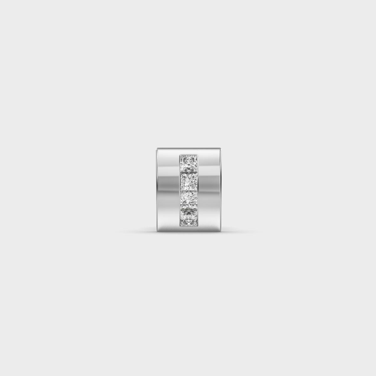 Diamond Drift Stud with Clustered Strip