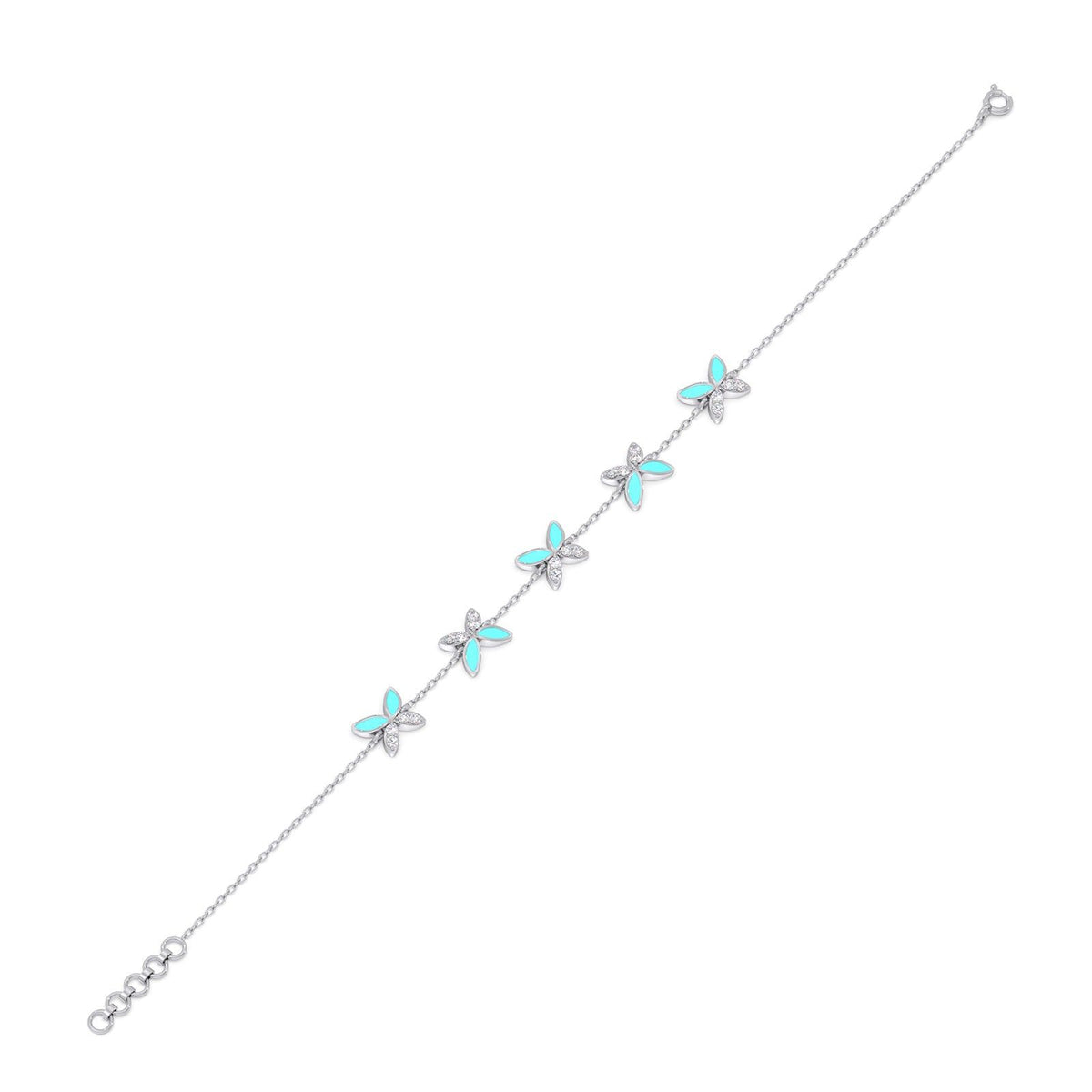 Fleur Butterfly Diamond Chain Bracelet