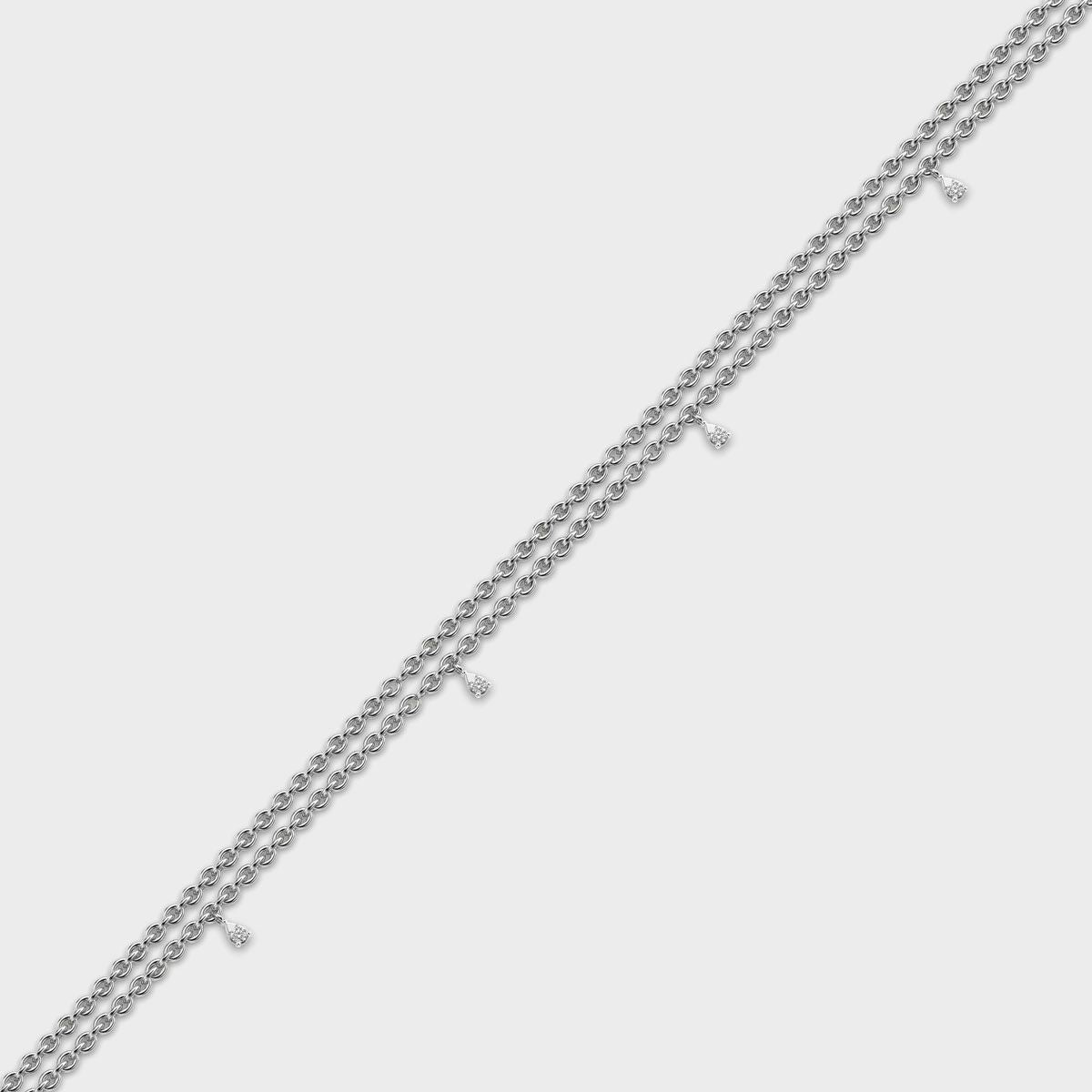 Triple Chain Bracelet with Diamonds