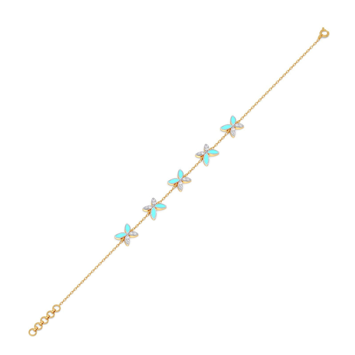 Fleur Butterfly Diamond Chain Bracelet
