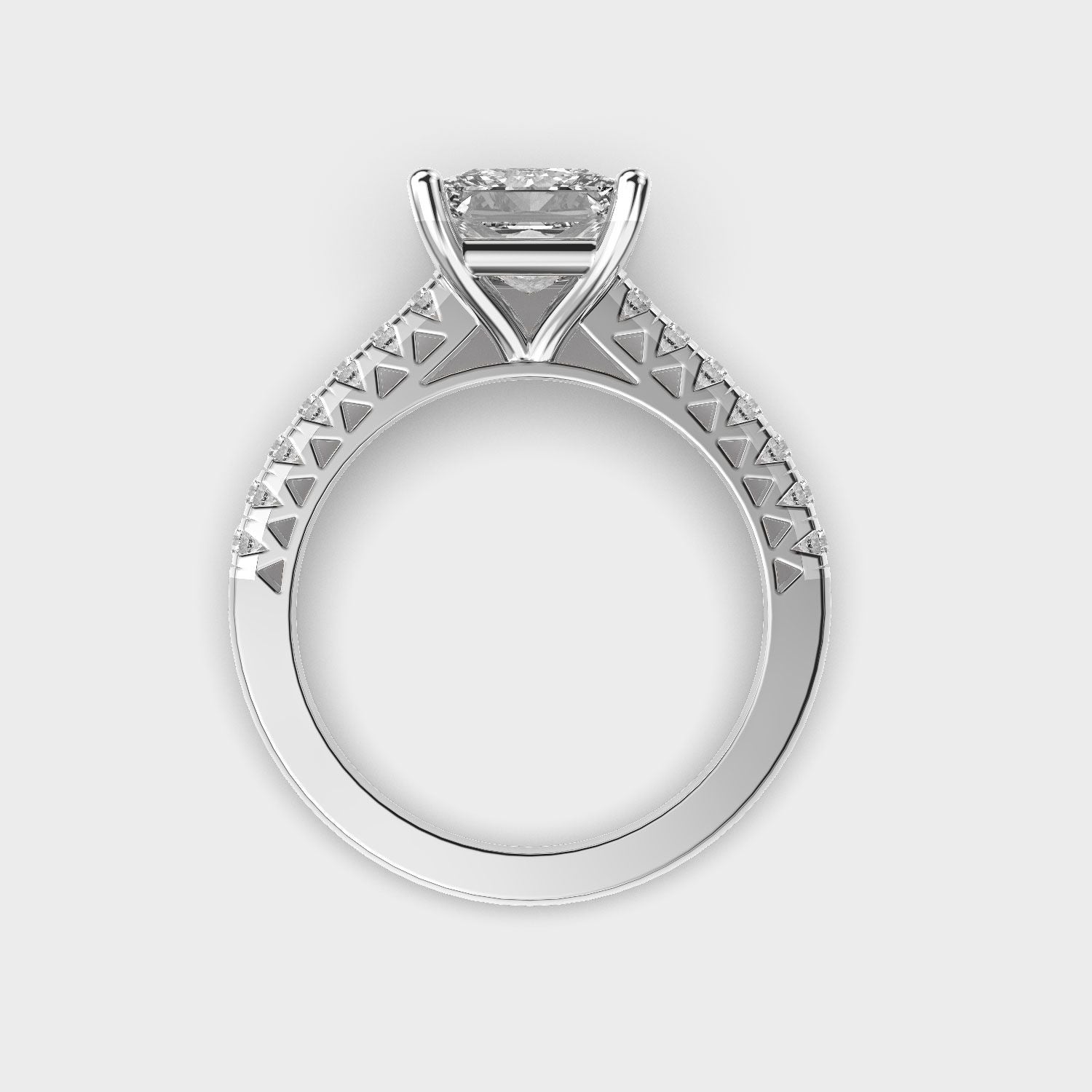 Princess Cut Royal Crown Diamond Ring - View 13