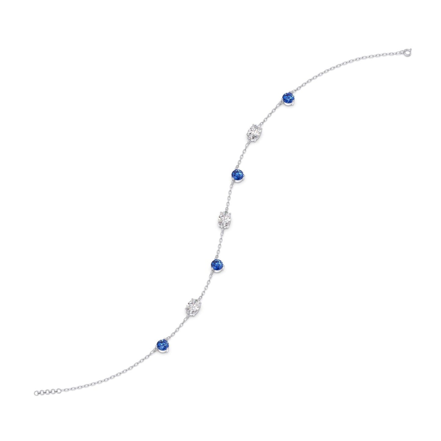 Azure Oval Diamond Chain Bracelet