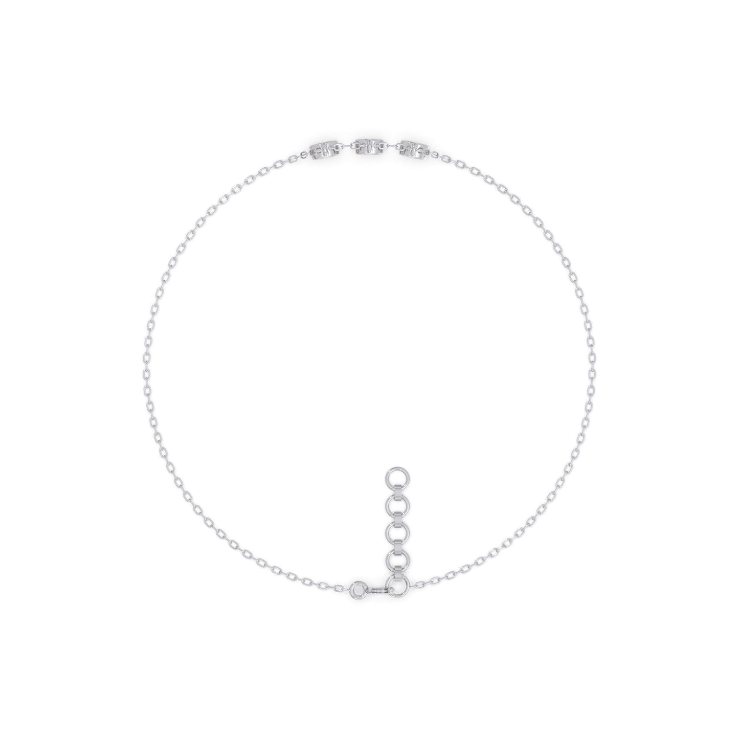 Trinity Bezel Chain Bracelet