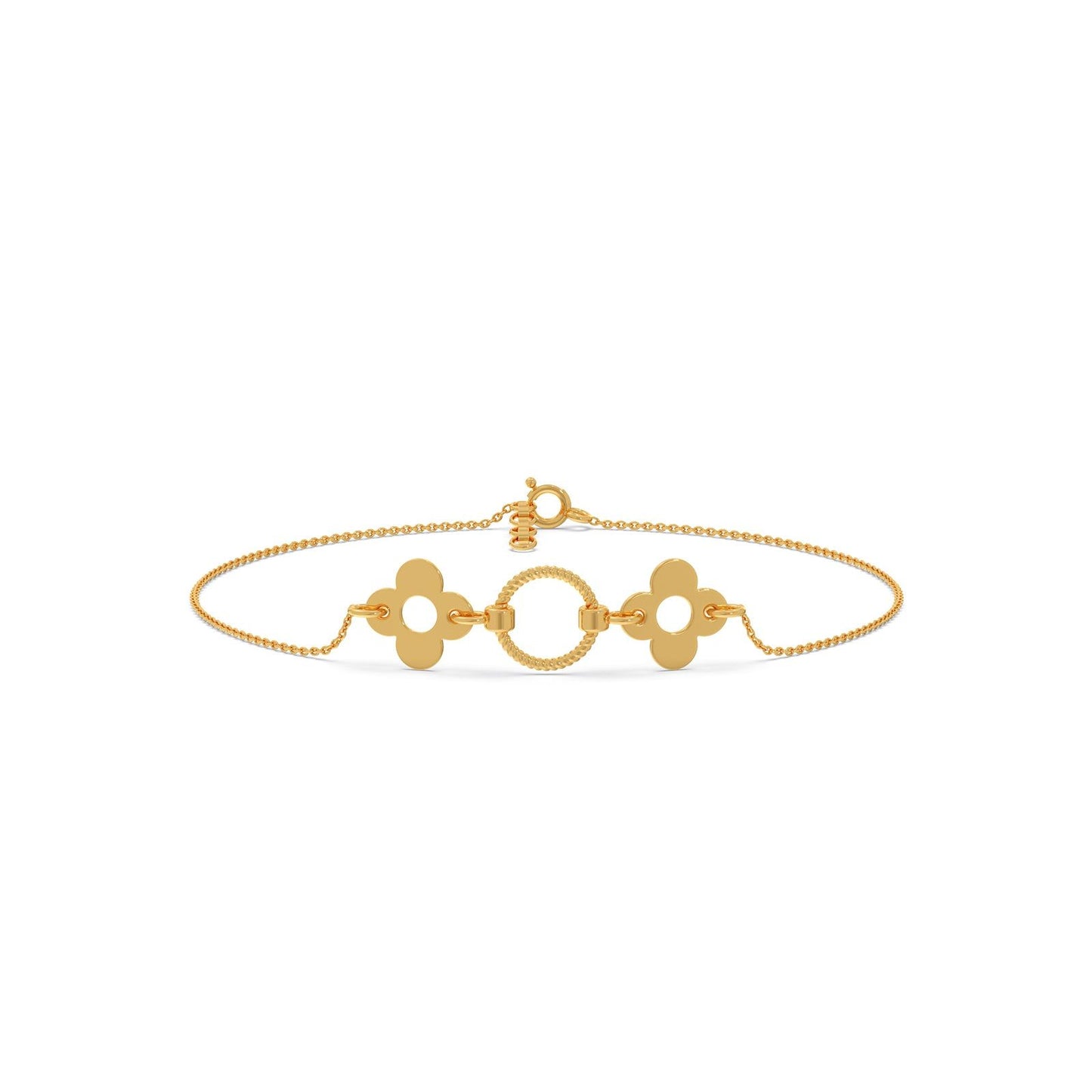 Meadow Loop Plain Gold Chain Bracelet