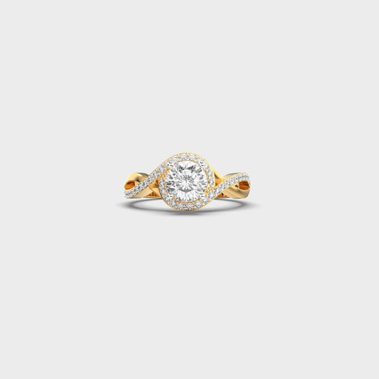 Twisted Halo Padma Cut Diamond Ring - View 1