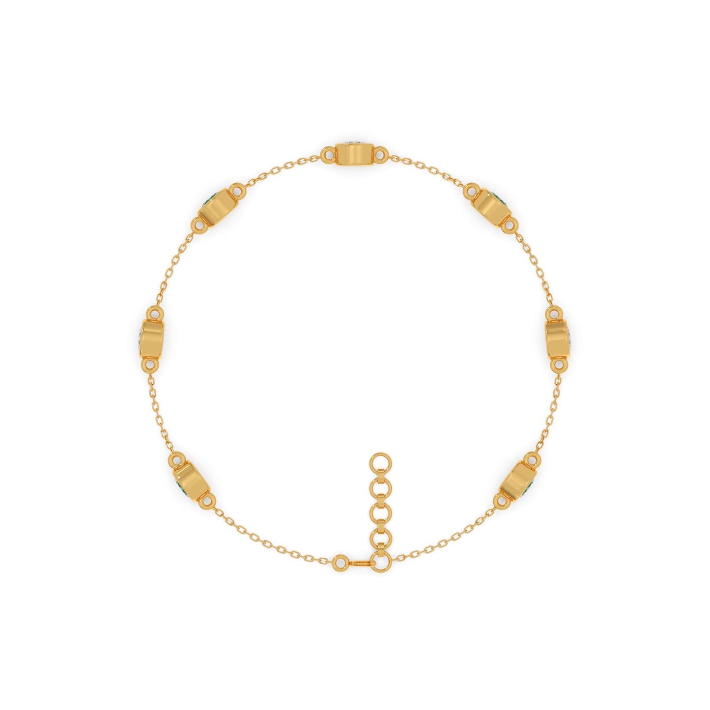 TetraGem Trio Solitaire Chain Bracelet