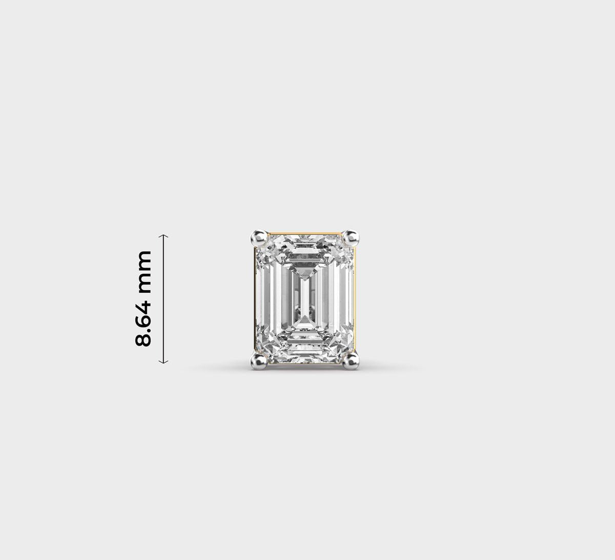 Regal Stud for Men in Emerald Cut