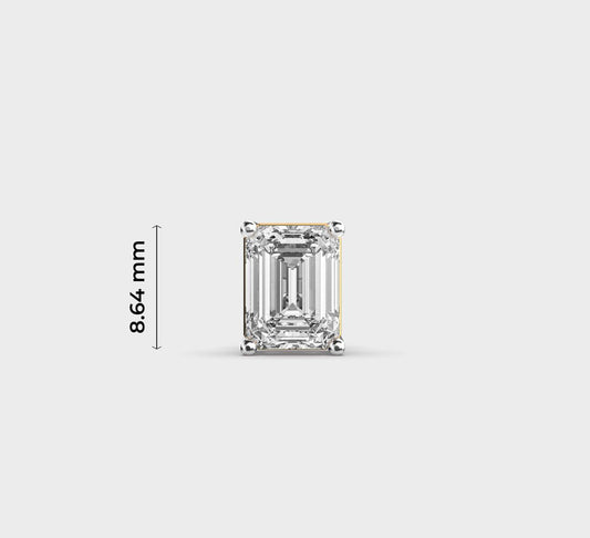 Regal Stud for Men in Emerald Cut