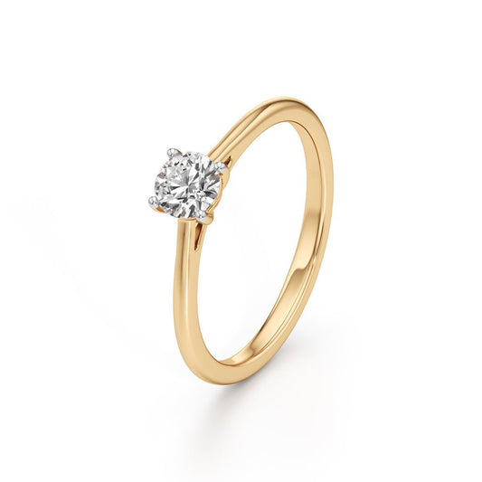 Solienara four prong round cut solitaire ring