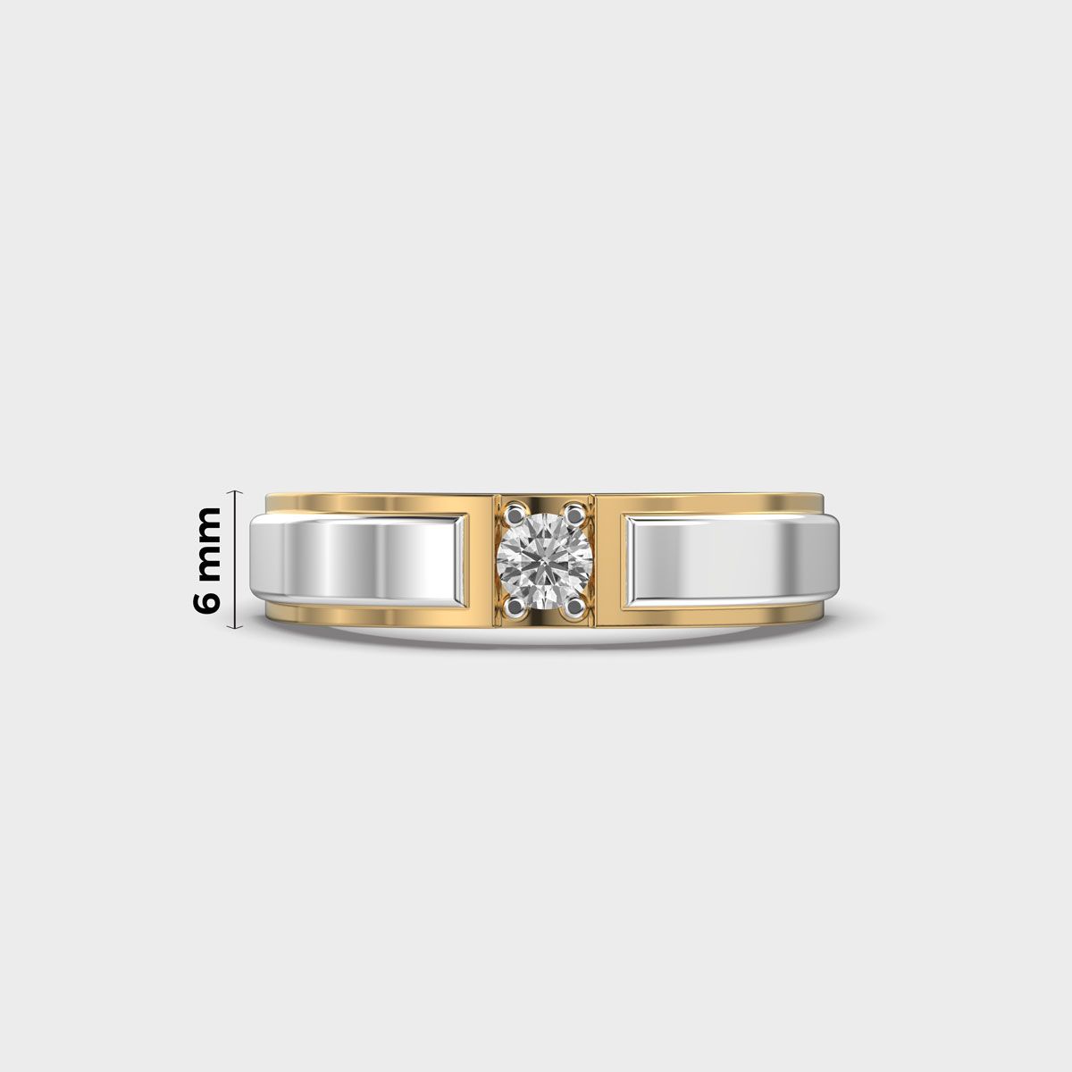 Double Tone Chunky Diamond Band - View 5