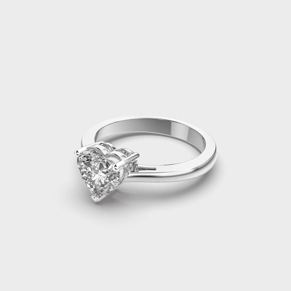 Love Me More Heart Solitaire Diamond Ring - View 12
