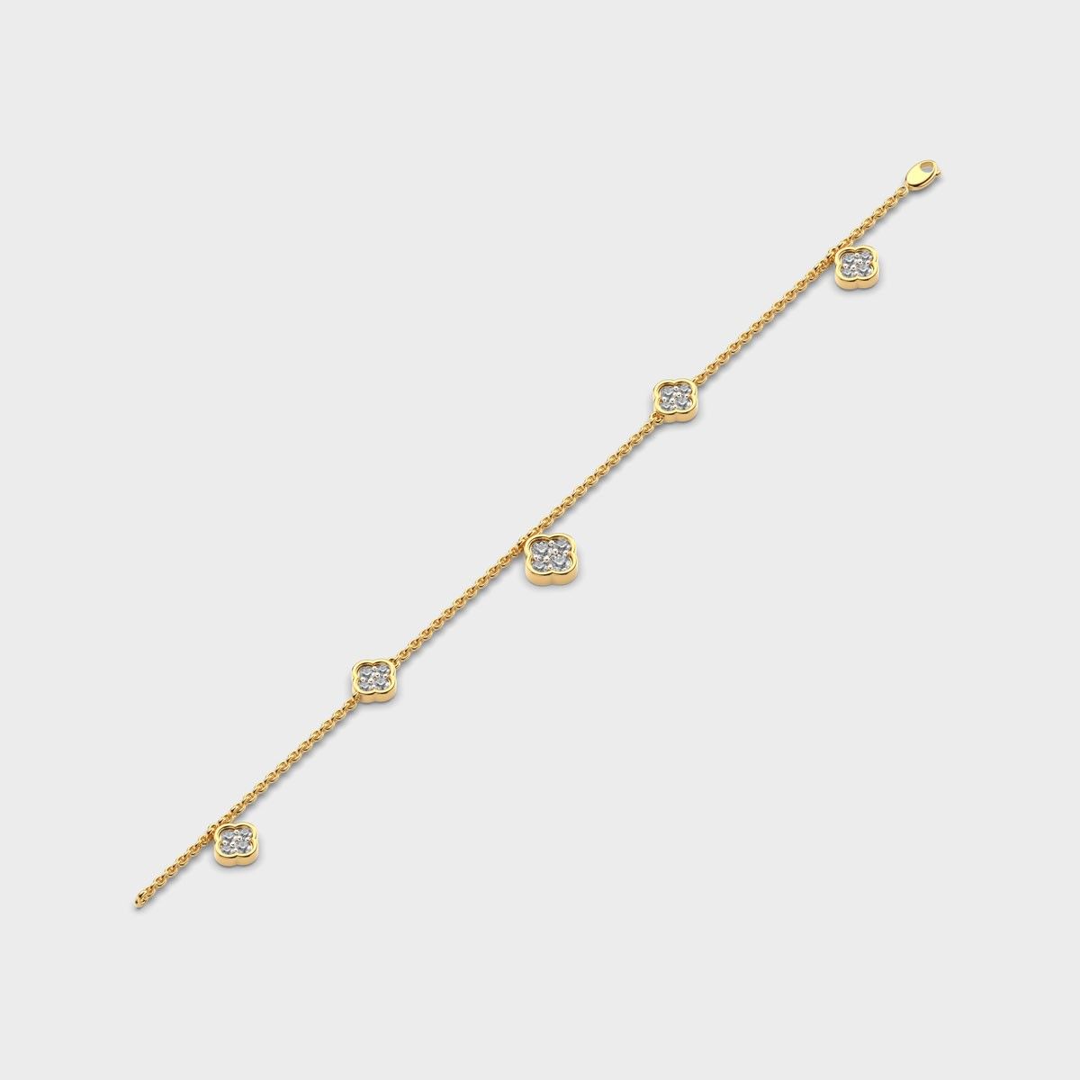 Cubic Clover Diamond Bracelet