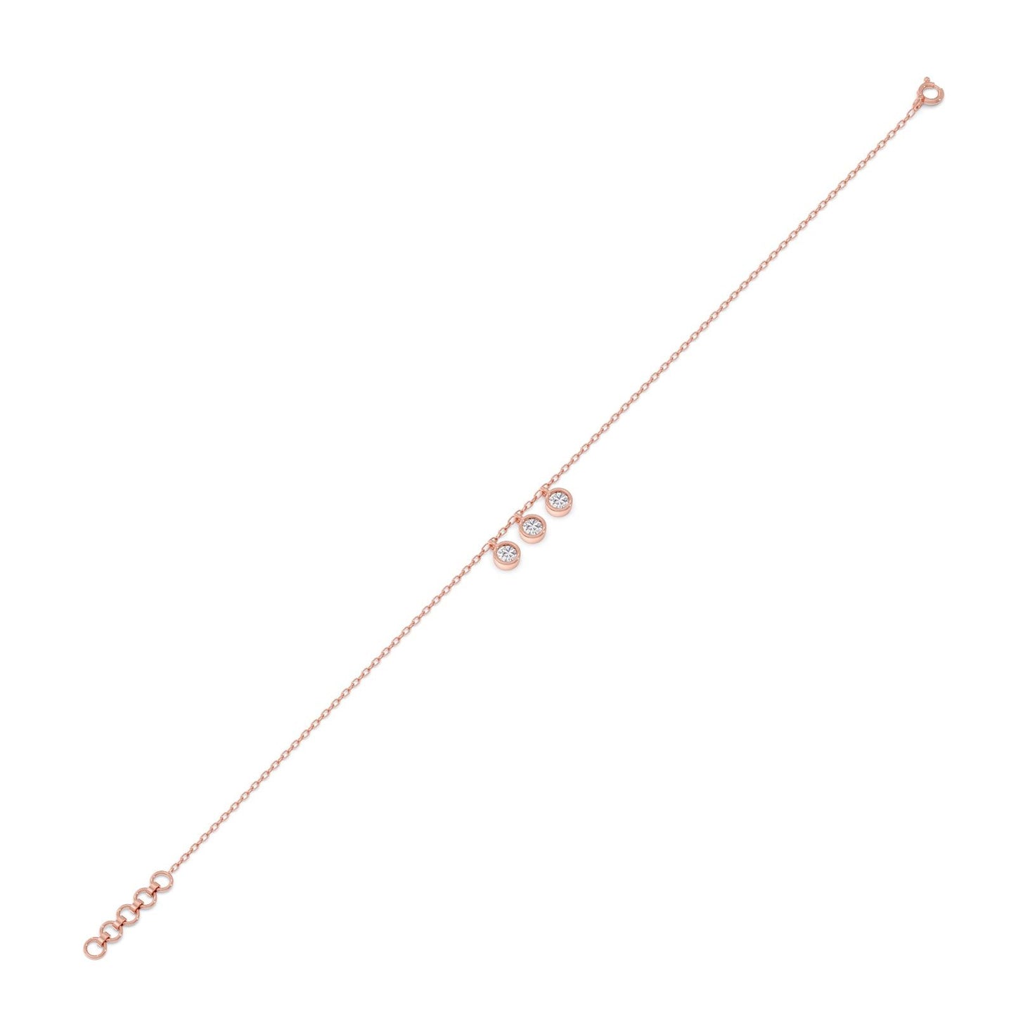 Trinity Bezel Chain Bracelet